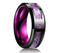 Sopodbacker Rings Ring Ringe Damen Bijouterie Herren 8Mm Schwarzer Ehering Für Männer Lila Ring 12 Style37
