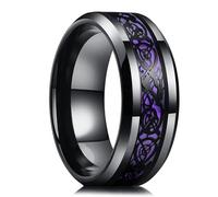 Sopodbacker Rings Ring Ringe Damen Bijouterie Herren 8Mm Schwarzer Ehering Für Männer Lila Ring 7 Style10
