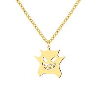 Sopodbacker Während Halskette Ketten Schmuck Herren Frauen Anhänger Necklacehalskette Devil Goth Hip Hop Anhänger Halskette Vintage Gold + Kette 60Cm