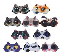 SOPOTUTU 10 Stück Schlafaugenmasken Atmungsaktive Hautfreundliche Ebene Motiv Augenmasken Leichte Schlafmasken Für Reisen Und Entspannung