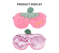 SOPOTUTU Plüsch Schlafmaske Cartoon Erdbeer Atmungsaktive Augenbinde und Bequem Kuscheliges Material für Erholsamen Schlaf Schlafhilfe für Reisen und Zuhause