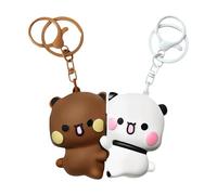 SORAYUXI Bubu Dudu Schlüsselanhänger Paar - 2 Stück Magnetische Partner Schlüsselanhänger mit Dudu Bubu Design, Pärchen Geschenke, Cartoon Kawaii Bär Anhänger für Bag Charms, Rucksack Anhänger