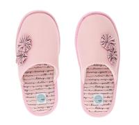 Sorbetto Damen gemütliche Hausschuhe, praktische Slipper für den Innenbereich, Rosa Blumen, Gr. 36/37