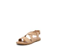 Sorel Damen Ella Iii Crisscross Flache Sandale, Honest Beige, Gum, 38 EU