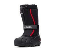 Sorel KIDS FLURRY Schneestiefel für Unisex Kinder, Schwarz (Black x Bright Red) - Youth, 33 EU