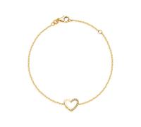 SORELLE Damen Armband Gold 585 (14 Karat) Diamant Weiß 0,04 ct Herz Diamant Weiß