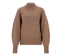 HUGO Relaxed-Fit Strickpullover mit Stehkragen - Style Sorellenio, 50569389 Hellbraun M
