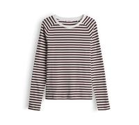 Opus Damen Langarmshirt SORKA Slim Longsleeve geringelter Rippjersey Coffee Bean Gr. 36