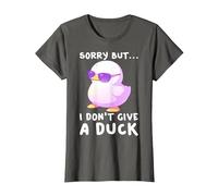 Sorry But I Don't A Give A Duck Lustige Süße Ente Kawaii Lofi T-Shirt, Damen, Anthrazit, S