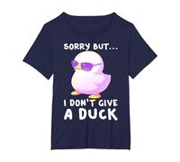 Sorry But I Don't A Give A Duck Lustige Süße Ente Kawaii Lofi T-Shirt, Damen Große Größen, Marineblau, 6X