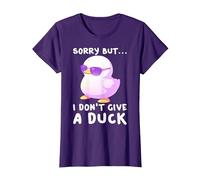 Sorry But I Don't A Give A Duck Lustige Süße Ente Kawaii Lofi T-Shirt, Damen, Violett, XL