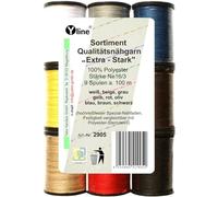 Sort. 9 Spulen a. 100 m Qualitäts - Nähgarn "Extra Stark" verschied. Farben, Ne 16/3, 100% Polyester für die Nähmaschine, 2905