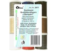 Sort. 9 Spulen a. 200 m Qualitäts - Nähgarn "Obergarn" versch. Standardfarben, Ne 50/3, 100% Baumwolle für die Nähmaschine, (0,01 € / m), 2977