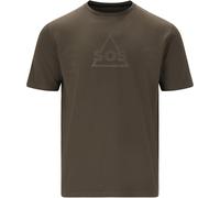 Funktionsshirt SOS "Kvitfjell", Herren, Gr. S, grün (olivgrün), 94% Baumwolle, 6% Elasthan, bedruckt, unifarben, normal, Rundhals, Shirts, mit biologischer Baumwolle und subtilem SOS-Print (18852056-S