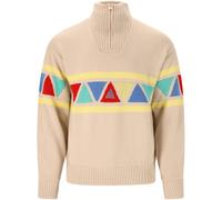 Strickpullover SOS "The Windbreaker", Herren, Gr. L, beige, 50% Polyacryl, 50% Wolle, bestickt, unifarben, casual, normal, ohne Ausschnitt, Langarm, Pullover, im kultigen Strick-Look mit Merinowolle (