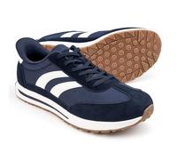Sosenfer Barefoot Shoes Men - Wide Toe Box Minimalist Sneakers, Hands Free Slip On Zero Drop Cross Trainer, Premium Suede Leather, Non-Slip Lightweight Trail Running Walking Gym-LANBAI-NJD-40