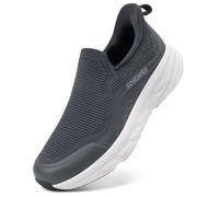 Sosenfer Herren Walkingschuhe Slip On Sneaker Herren Ohne Schnürsenkel Turnschuhe Atmungsaktive Hände frei Freizeitschuhe Leichte Outdoor Straßenlaufschuhe Dunkelgrau gr.41