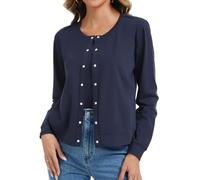 Sosolism Cool-Touch Stillshirt und Umstands-Strickjacke für Damen S-XXL | Langarm Still-Top mit Knöpfen vorne, doppellagigem Zugang für diskretes Stillen, aus schnelltrocknendem Funktionsmaterial