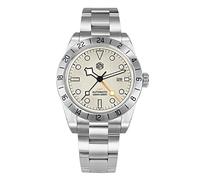 SOTAG San Martin SN0054-2 BB GMT Uhr 6460 mechanische Uhren für Herren 3H Datum Business Luxus Saphirglas 10Bar Vintage Armbanduhren, Weiß