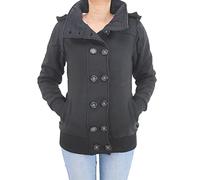 Sotala Damen Jacke Mantel Winterjacke Kapuze Dufflejacke Hoodie Dufflecoat Fleece 065 38 (M) Schwarz