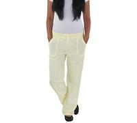 Sotala Damen Leinenhose Baggy Hüfthose Sommerhose Harem Pluder Pump Strand Gelb 38 (M)