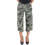 Sotala Damen Shorts Capri Hot Pants Bermuda Kurze Cargo Army Armee Camouflage 3/4 Hose= Khaki XS/34
