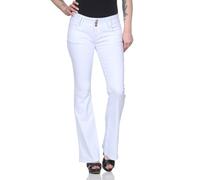 Sotala Schlaghose Damen Hüftjeans Low Waist - Schlagjeans tiefer Bund Stretch - Bootcut Jeans Hose Weites Bein - Denim Weiss - Modern Urban Style - Y2K Look Trend - Party Casual