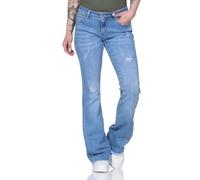 Sotala Schlaghose Damen Schlagjeans Destroyed mit Rissen - Bootcut Jeans mit Löchern Ripped Style - Flared Leg Denim Blau - Mittelbund Hose - Modern Urban Look - Streetwear