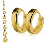 Soul-Cats 1 Paar Creolen aus Edelstahl in gold, Ø 10mm / 4mm breit