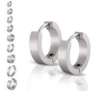 Soul-Cats 1 Paar Creolen aus Edelstahl in silber, matt gebürstet, Ø 16mm / 4mm breit