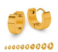 Soul-Cats 1 Paar Creolen gold Edelstahl - Unisex Ohrringe für Damen & Herren, schlicht & modern, Ø 10mm / 4mm breit