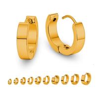 Soul-Cats 1 Paar Creolen gold Edelstahl - Unisex Ohrringe für Damen & Herren, schlicht & modern, Ø 16mm / 4mm breit