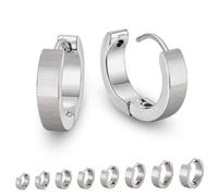 Soul-Cats 1 Paar Creolen silber gebürstet Edelstahl - Unisex Ohrringe für Damen & Herren, schlicht & modern, Ø 16mm / 4mm breit