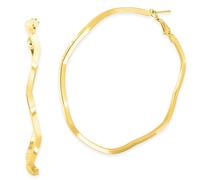 Soul-Cats 1 Paar Creolen Zickzack gebogen Hoops Ohrringe gold, Größe: Ø 7 cm