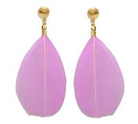 Soul-Cats 1 Paar dezente, pastell farbene Feder Ohrringe für Damen im Boho Style, Farbe: flieder