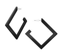 Soul-Cats 1 Paar eckige Creolen aus Kunststoff sehr leicht in schwarz für Damen