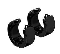 Soul-Cats 1 Paar Edelstahl Creolen Ohrringe zum Klemmen Klipsen ohne Ohrloch in der Farbe Schwarz