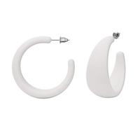 Soul-Cats 1 Paar Kunststoff Creolen Acryl Ohrstecker Ohrringe Hoops Retro, Farbe:weiß