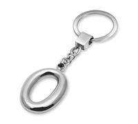 Soul-Cats 3D Buchstaben Schlüsselanhänger aus massiven Edelstahl in Silber, Buchstabe: O