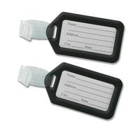 Soul-Cats Bunte Kofferanhänger Gepäckanhänger aus Kunststoff Kofferetikett Reiseanhänger, Farbe: 2er schwarz