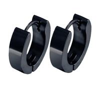 Soul-Cats Creolen Edelstahl Creole Ohrringe Klappcreolen Herren Kinder rosa pink lila rot, Größe: 14 mm;Farbe: Schwarz