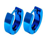 Soul-Cats Creolen Edelstahl Creole Ohrringe Klappcreolen Herren Kinder rosa pink lila rot, Größe: 14 mm;Farbe: blau