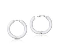 Soul-Cats Elegante Keramik Creolen mit Geschenkschachtel zeitlose Damenohrringe in weiß