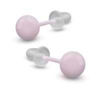 Soul-Cats Keramik Ohrstecker 6 mm Kugel Perle - Mehrfarbig, Unisex, mit Silikonverschluss, Leicht & Hautfreundlich (flieder)