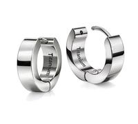Soul-Cats Klappcreolen aus G23 Titan in Silber - Ultraleichte Unisex Creolen Ohrringe für Damen und Herren Größe Ø 14 mm / 3 mm breit