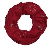 Soul-Cats Loopschal mit silbern glänzenden Anker Motiv, Farbe: rot