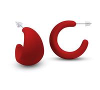 Soul-Cats Modische Damen Creolen Ohrringe aus Acryl 1 Paar leichte Kunststoff Ohrstecker in der Farbe rot