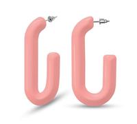 Soul-Cats Must-have: Ovale Kunststoff-Creolen Ohrringe Damen modisch 40 x 20, in der Farbe: rosa