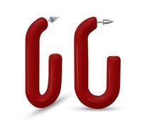 Soul-Cats Must-have: Ovale Kunststoff-Creolen Ohrringe Damen modisch 40 x 20, in der Farbe: rot