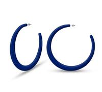 Soul-Cats Oversized Creolen farbig 80mm Kunststoff Sommer-Must-have Statement in der Farbe: dunkelblau